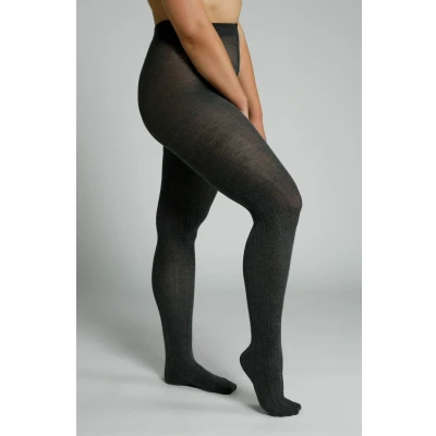 Abbildung von Ulla Popken Damen große Größen Übergrößen Plus Size Strickstrumpfhose, modisches Zopfmuster, warm