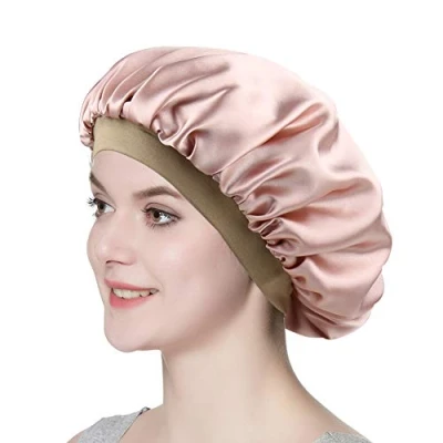 Abbildung von Alnorm Blumige Nachtmütze Doppellagige Satin Head Wraps für stilvolle Mädchen