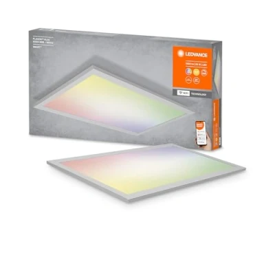 Abbildung von LEDVANCE Smarte LED Panel Leuchte mit WiFi Technologie für Innen, Lichtfarbe änderbar (3000 6500K), RGB Farben änderbar, 600mm x 300mm, Kompatibel Google und Alexa, SMART+ PLANON PLUS MULTICOLOR