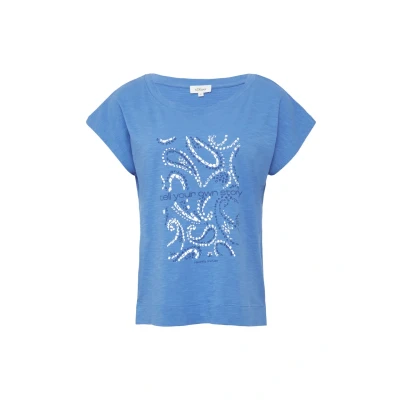 Abbildung von T Shirt im Relaxed Fit mit Artwork Royalblau 40