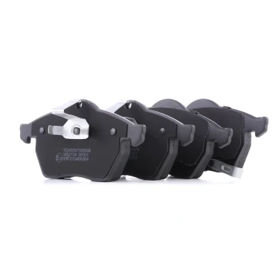 Abbildung von RIDEX 402B0087 Bremsbelagsatz Vorderachse Low Metallic für Verschleißwarnanzeiger vorbereitet mit Kolbenclip, Anti Quietsch Blech Zubehör