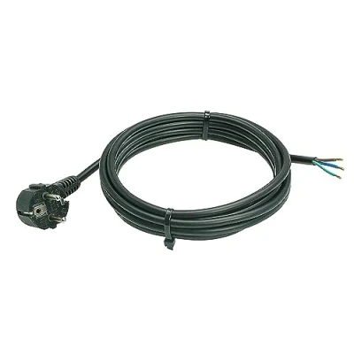Abbildung von as Schwabe Anschlussleitung 2 m H05VV F 3G1,5 Verbindungskabel, Schutzkontaktwinkelstecker mit Leitung, Anschlusskabel 30 mm abgemantelt Aderendhülsen, Stromkabel 230V, 10A, IP20, Schwarz, 70839