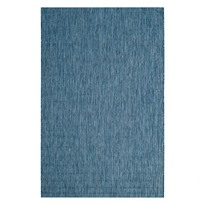 Abbildung von SAFAVIEH Zeitgenössische Teppich für Drinnen &amp; Draussen Courtyard Collection, Kurzer Flor, Marine und Marine, 201 X 290 cm