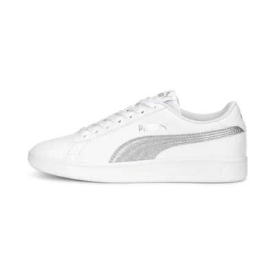 Abbildung von PUMA Smash V2 Metallics JR Sneaker, White Glacial Gray Silver, 36 EU