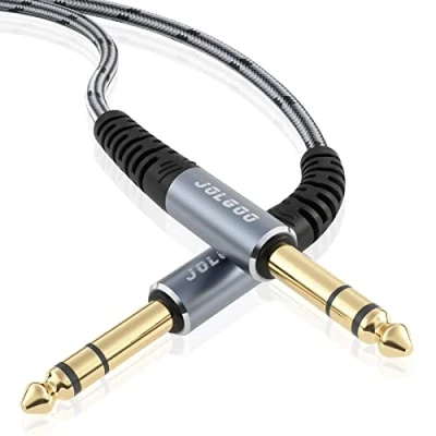 Abbildung von JOLGOO 1/4 TRS Kabel, 6,35 mm auf symmetrisches Verbindungskabel, 10 cm.