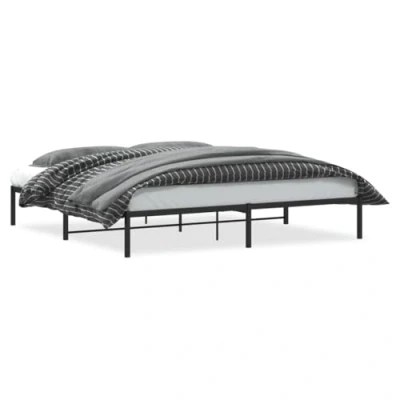 Abbildung von vidaXL Bett Bettgestell Metall Schwarz 193x203 cm