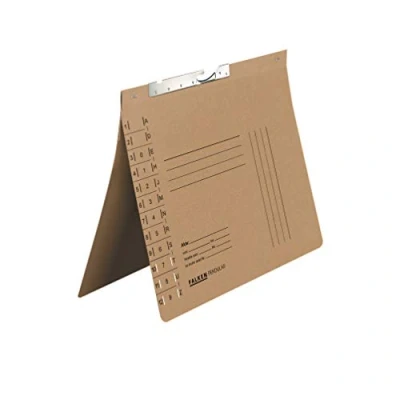 Abbildung von Original Falken 50er Pack Pendular Pendelhefter. Made in Germany. Aus Recycling Karton mit Behördenheftung und Schlitzstanzung für DIN A4 braun Hefter Blauer Engel