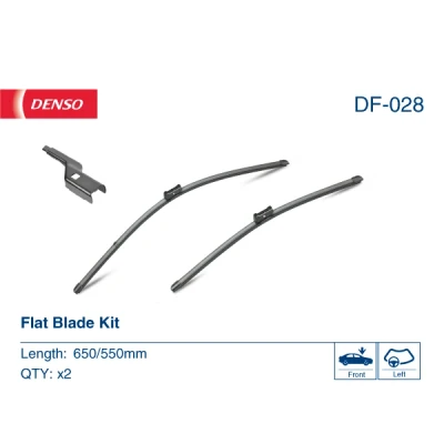 Abbildung von Scheibenwischer Denso Flat DF 028 Rahmenlos FIAT: Ducato III Pritsche / Fahrgestell, Kastenwagen, Bus