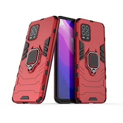 Abbildung von Kompatibel mit Xiaomi Mi 10 Lite 5G Hülle, Ring Ständer Magnetischer Handyhalter Auto Caseme Schutzhülle Case (Rot)