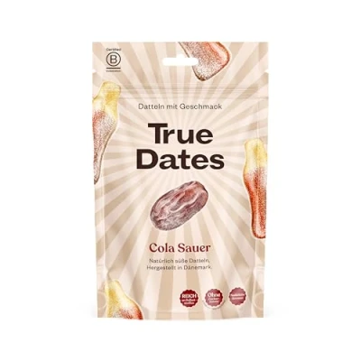 Abbildung von True Dates Sour Cola natürlich aromatisierte Datteln saurer Colageschmack 100 g