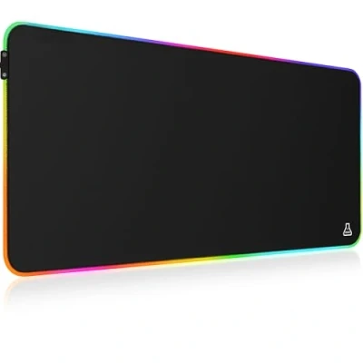 Abbildung von THE G LAB Pad Rubidum Gaming Mauspad RGB XXL LED Hintergrundbeleuchtung Feuchtigkeitsbeständig Stoff mit hoher Präzision rutschfeste Unterseite aus Gummi 800 x 300 3 mm