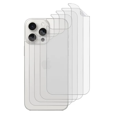 Abbildung von GIOPUEY[4 Stück Rückseite Folie Kompatibel mit iPhone 15 Pro Max, Max Schutzfolie, Weiches TPU, Dünn, Matte Textur, Anti Fingerabdruck, Glatt Translucent