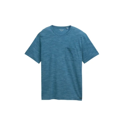 Abbildung von TOM Tailor IN Melangeoptik MIT Brusttasche Tshirt basic, Herren, Größe: 3XL, Real teal blue multi inject