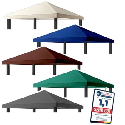 Abbildung von freigarten.de Modell 2 Ersatzdach für Gartenpavillon, 3 x m, wasserdicht, Material Panama, aus weichem PCV, 370 g/m², sehr robust