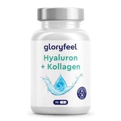Abbildung von Hyaluron Kollagen Kapseln Mit Biotin, Vitamin C (aus Acerola), Zink, Selen &amp; Bambusextrakt Hochdosierter Haut , Haare Nägel Komplex 90 Stück für &gt;1 Monat Hoch bioverfügbar Laborgeprüft