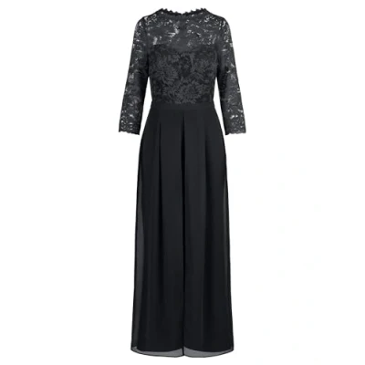 Abbildung von APART Abendoverall mit Spitzentop und weitem Bein, schwarz, 44