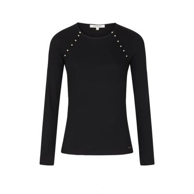 Abbildung von Morgan Geripptes Langarm T Shirt Schwarz S