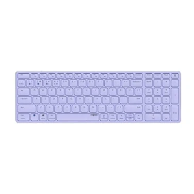Abbildung von Rapoo E9700M kabellose Tastatur Wireless Keyboard wiederaufladbarer Akku flaches Aluminium Design DE Layout QWERTZ PC &amp; Mac lila