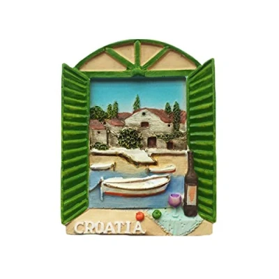 Abbildung von Fenster von Kroatien 3D Kühlschrankmagnet, Reiseaufkleber, Souvenirs, Heim und Küchendekoration, Kühlschrankmagnet aus China