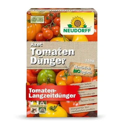 Abbildung von Neudorff TomatenDünger Bio Azet 2,5 kg, mit Mykorrhiza und natürlicher Sofort Langzeitwirkung, für aromatische Tomaten, aus natürlichen Rohstoffen