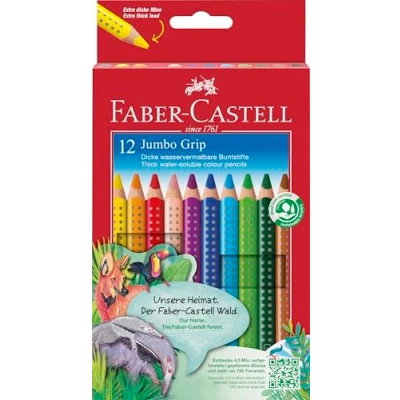 Abbildung von FABER CASTELL Zeichenfarbe Buntstifte farbsortiert, Jumbo GRIP