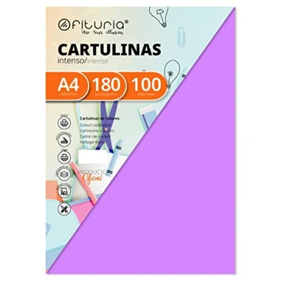Abbildung von Pack 100 Cartulinas Color Lila Tamaño A4 180g