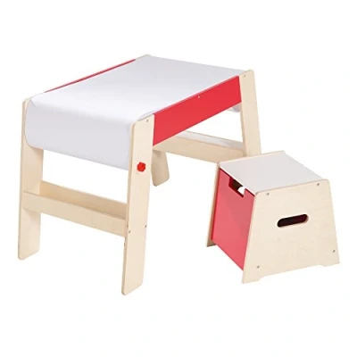 Abbildung von roba® Kindertisch Maltisch &amp; Hocker, Schreibtisch für die Vorschule inkl. Stuhl mit Papierrolle