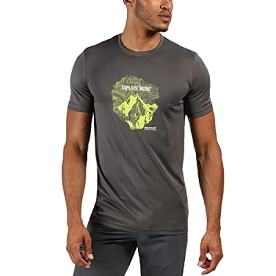Abbildung von Regatta Damen Fingal V &#039;Schnelltrocknende aktive Kurzarm mit Grafikdruck T Shirt/Polos/Unterhemden XXXXX Large Weiß/Dunkelkirschrot