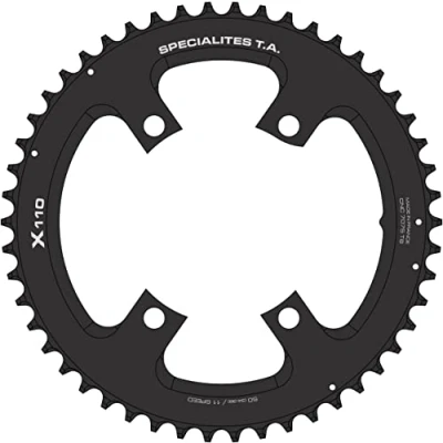 Abbildung von Spécialités TA Unisex Kettenblatt X110, 4 Arme, 110 Stück, schwarz, außen 54T