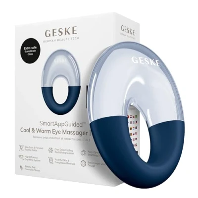 Abbildung von GESKE SmartAppGuided™ Cool &amp; Warm Eye Massager 7 in 1 Massagegerät für die Augen Batterielose Wärme Kühltechnologie Gegen Augenringe Tränensäcke Anti Aging Profi Hautpflege