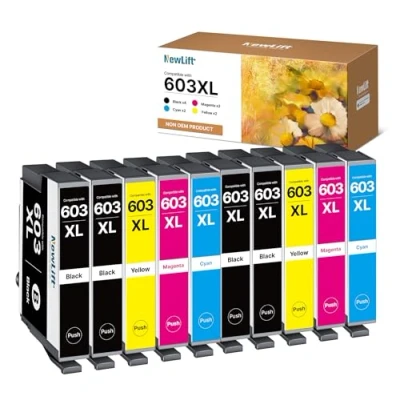 Abbildung von NewLift 603XL Druckerpatronen Kompatibel für Epson 603 XL Tintenpatronen XP 3100 Expression Home 2100 2105 2150 2155 3105 3150 3155 Workforce WF 2810(10er Pack)