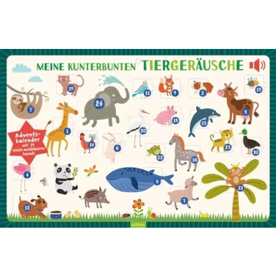 Abbildung von Meine kunterbunten Tiergeräusche: Adventskalender mit 24 leicht auslösbaren Sounds Sound für die Allerkleinsten Tiergeräuschen