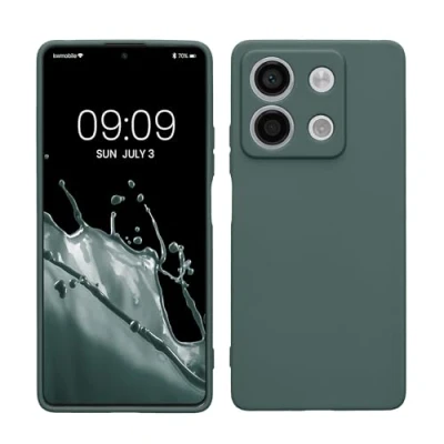 Abbildung von kwmobile Handyhülle kompatibel mit Xiaomi Redmi Note 13 5G Hülle Handy Case aus weichem Silikon in Blaugrün