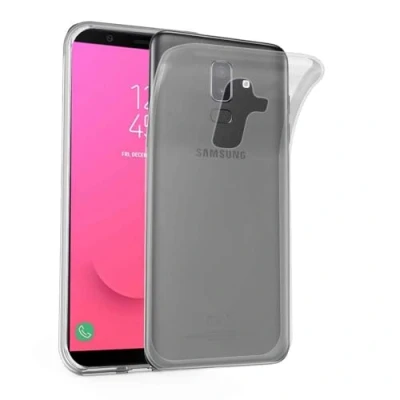 Abbildung von Cadorabo Hülle kompatibel mit Samsung Galaxy J8 2018 Schutzhülle TPU Silikon Case Slim Design Kratzfest Weiche Gummi Rundumschutz für in Transparent