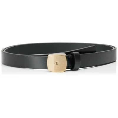 Abbildung von Calvin Klein Jeans Casual Plaque Buckle 20MM Gürtel black/goldcoloured, Damen, Größe: 100, Black/gold coloured
