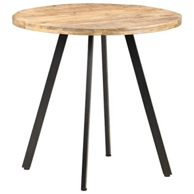 Abbildung von vidaXL Raues Mangoholz Esstisch Industriestil Handgefertigt Küchentisch Esszimmertisch Speisetisch Tisch Esszimmer Küche Rund 80cm