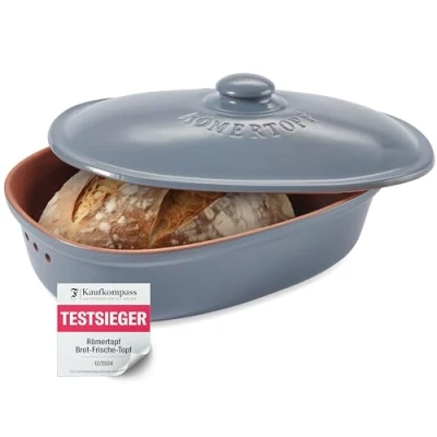 Abbildung von RÖMERTOPF Vorratsdose Brottopf oval MEDI 2,3 Liter Keramik Brotkasten, Keramik, (Set), aus Naturton