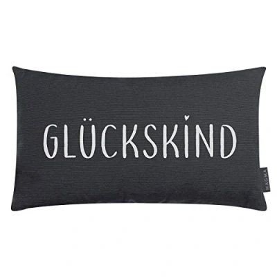 Abbildung von Magma Heimtex Kissen Spruchkissen Glückskind 30x50cm (anthrazit)