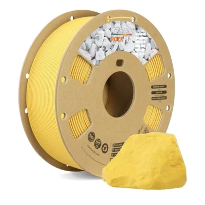 Abbildung von OVERTURE Rock PLA Filament 1.75mm, Marble 1kg Spule (2.2lbs), Maßgenauigkeit +/ 0.02mm, für Drucker 3D(Marigold Yellow)