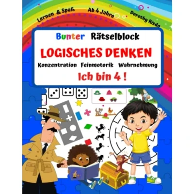 Abbildung von Kindergartenblock Logisches Denken, Konzentration und Wahrnehmung ab 4 Jahre:: Rätselspaß Ich denke, beobachte, löse male. Spaß Lernen mit Detekiv.