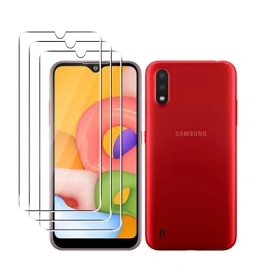 Abbildung von Jinyunlai Panzer Schutz Glas für Samsung Galaxy A01 Panzerglas, HD Displayschutzfolie, 9H Härte Schutzglas Schutzfolie, Frei von Kratzern, Ultra klar Panzerfolie 3 Stück