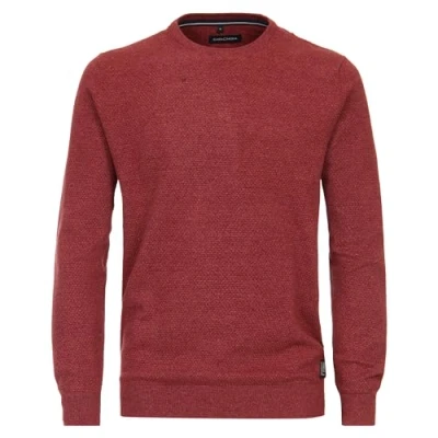 Abbildung von Casamoda UNI Strickpullover, Herren, Größe: Large, Mittelrot