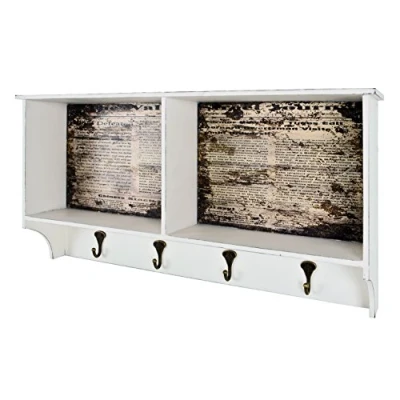 Abbildung von HAKU Möbel Wandgarderobe Motiv, Vintage, MDF, Metall Maße: B 76 cm x H 40 T 15 cm, Style: Industrial