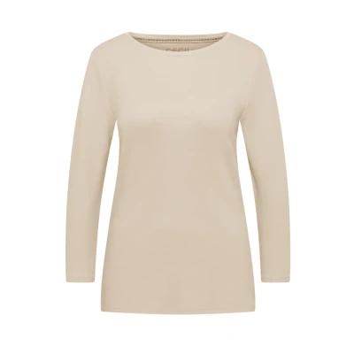 Abbildung von CECIL Damen 3127598 Basic Shirt in Unifarbe, Oat Milk beige, M