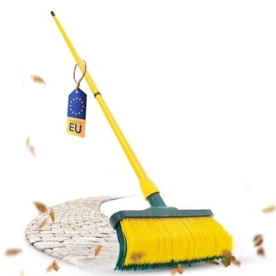 Abbildung von Krallenbesen Set 30 cm Holz mit Teleskopstiel gebogenen Borsten Gartenbesen Straßenbesen Kehrbesen Laubbesen (1, Besen Stiel)