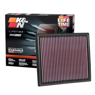 Abbildung von K&amp;N Motorluftfilter: Erhöhen Sie Leistung und Zugkraft, waschbar, Premium, Ersatzluftfilter: Kompatibel mit 20132019 Dodge Ram Truck L6 DSL/V8 FI (2500, 3500, 4500, 5500), 335005