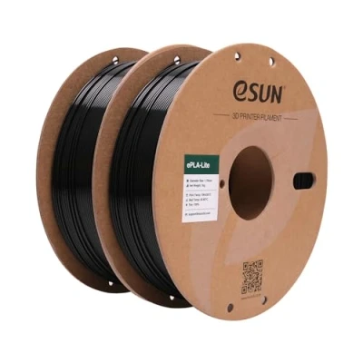 Abbildung von eSUN PLA Filament 1.75mm, Modifiziertes 3D Drucker PLA, Maßgenauigkeit +/ 0.03mm, 1KG pro Spule, 2 Spulen Druck für Drucker, Schwarz