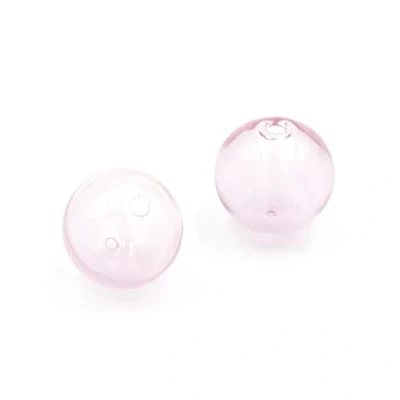 Abbildung von Vintageparts Hohlperlen zum befüllen in rosa 14mm 2 Stück Schmuck selber basteln