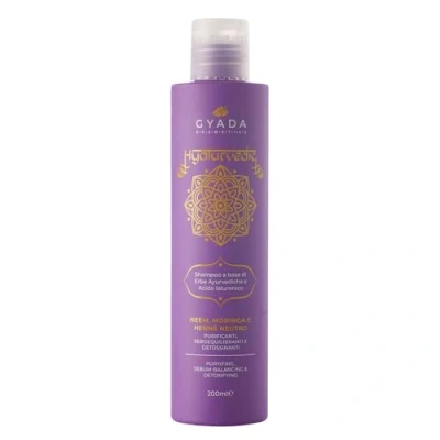 Abbildung von GYADA COSMETICS, Hyalurvedic Reinigendes Shampoo gegen Frizz dank 3D Haar Komplex für fettiges, dünnes und sprödes Haar, auf Basis von Neem, Moringa, Henna, neutrales 200 ml