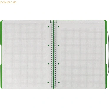 Abbildung von 2 x Herlitz Spiralblock to go A4 80 Blatt kariert PP apfel
